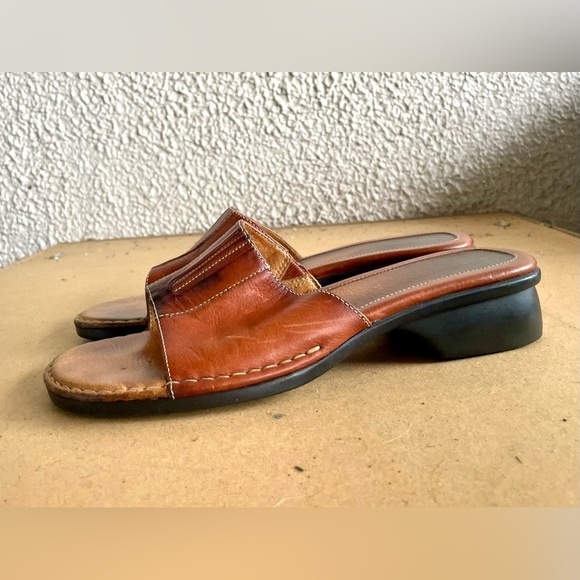 Hush Puppies La Palma Sandals Leather Slip On Slides - Womens Size 10 - Picture 2 of 7